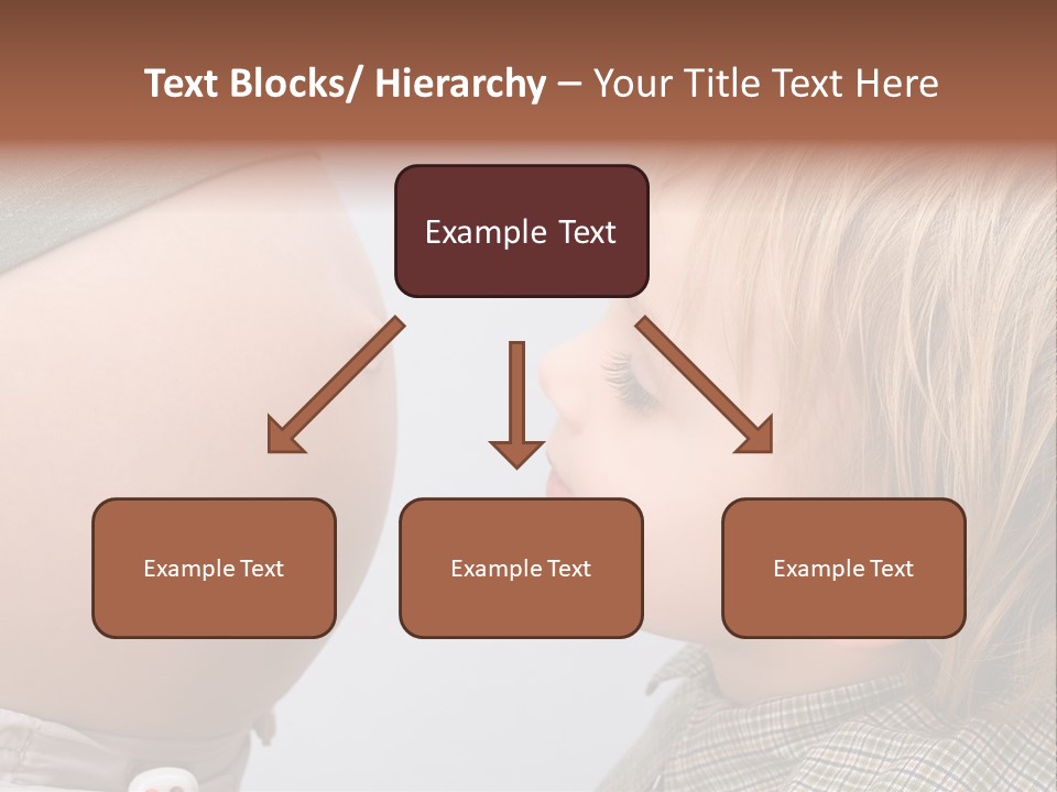 Little Boy Looking At His Mother's Belly. PowerPoint Template