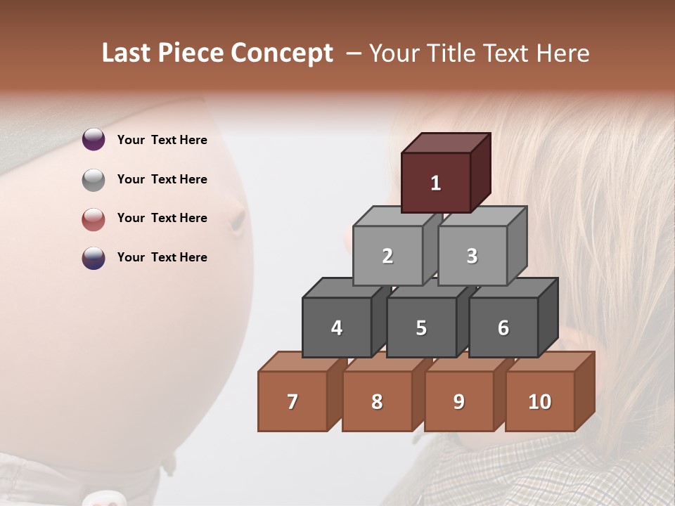 Little Boy Looking At His Mother's Belly. PowerPoint Template