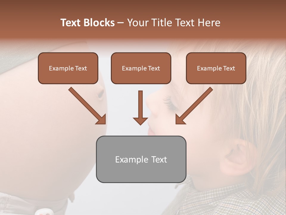 Little Boy Looking At His Mother's Belly. PowerPoint Template