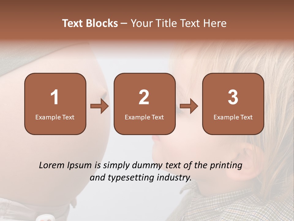 Little Boy Looking At His Mother's Belly. PowerPoint Template