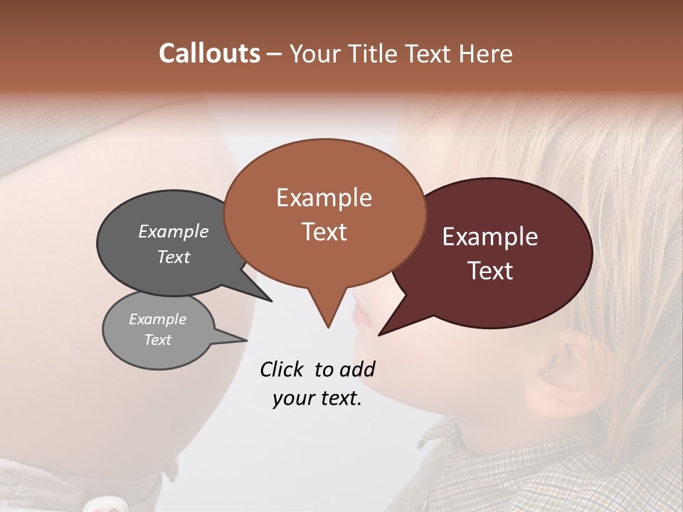 Little Boy Looking At His Mother's Belly. PowerPoint Template