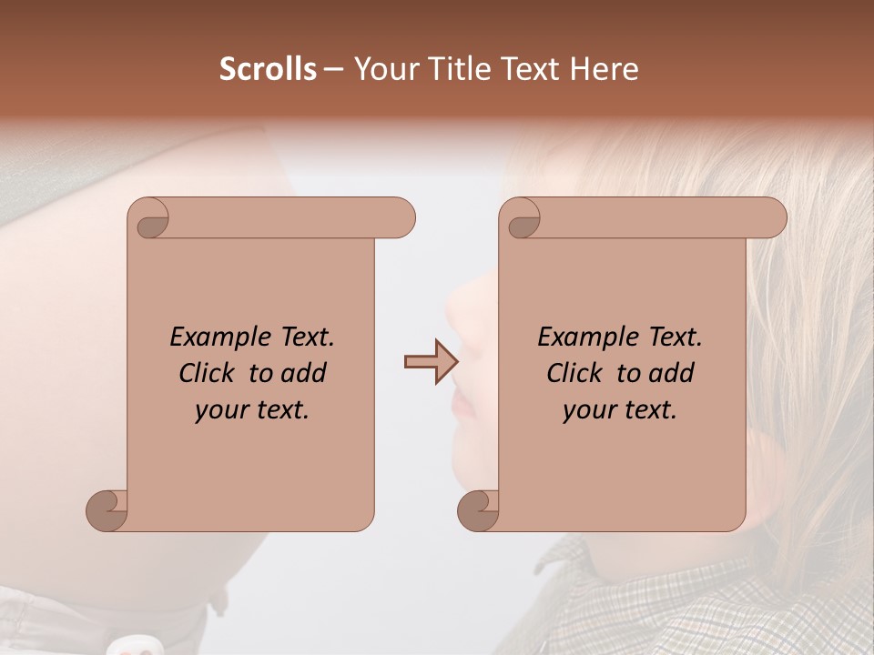 Little Boy Looking At His Mother's Belly. PowerPoint Template