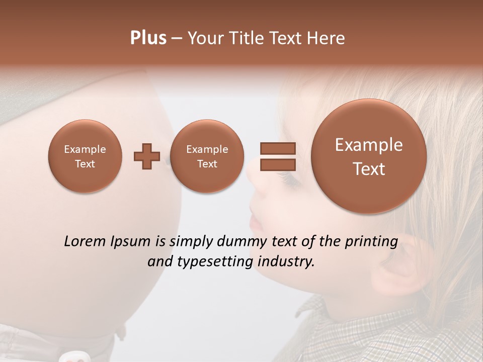 Little Boy Looking At His Mother's Belly. PowerPoint Template