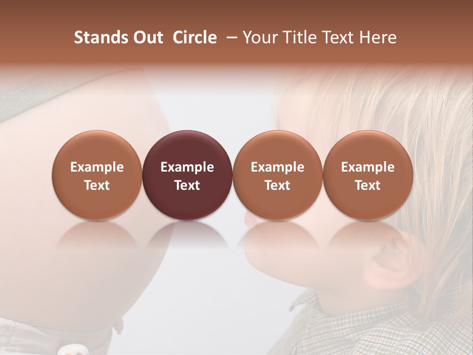 Little Boy Looking At His Mother's Belly. PowerPoint Template