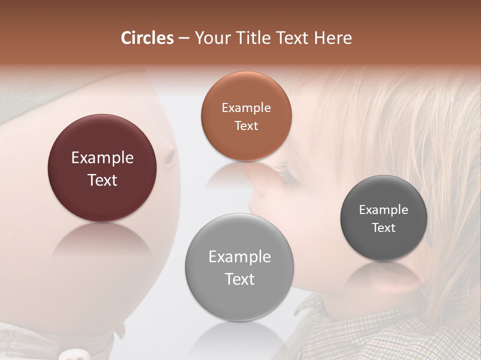 Little Boy Looking At His Mother's Belly. PowerPoint Template