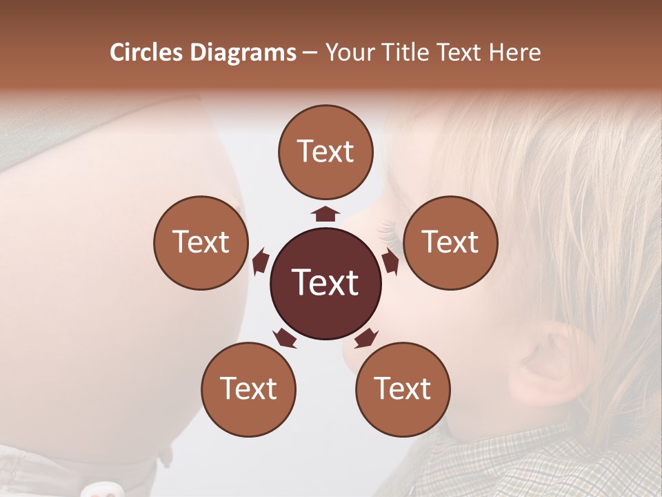 Little Boy Looking At His Mother's Belly. PowerPoint Template