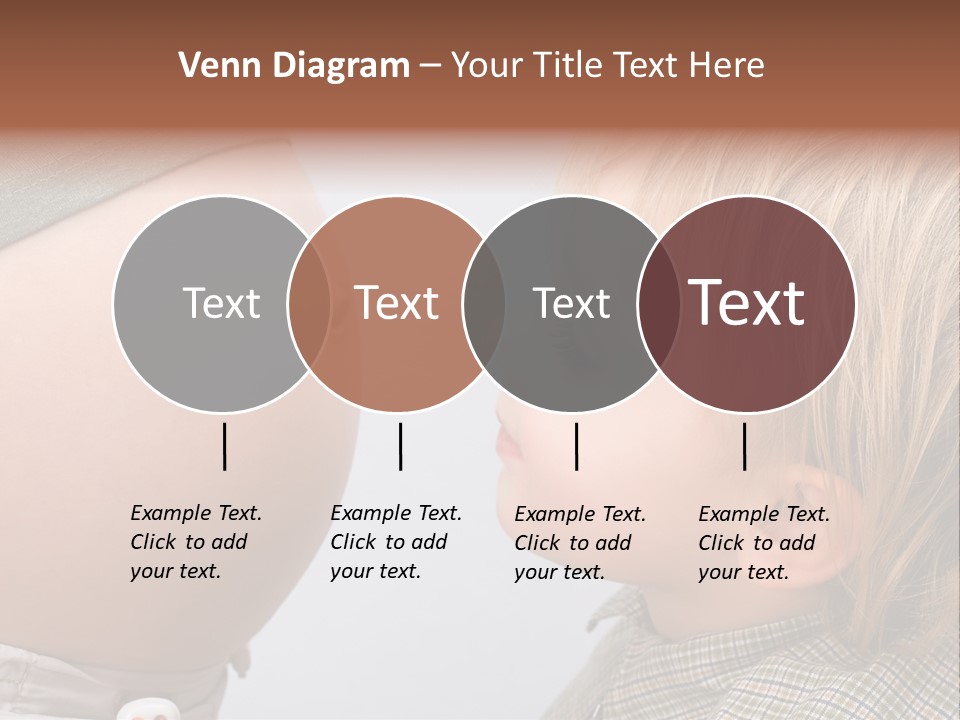 Little Boy Looking At His Mother's Belly. PowerPoint Template