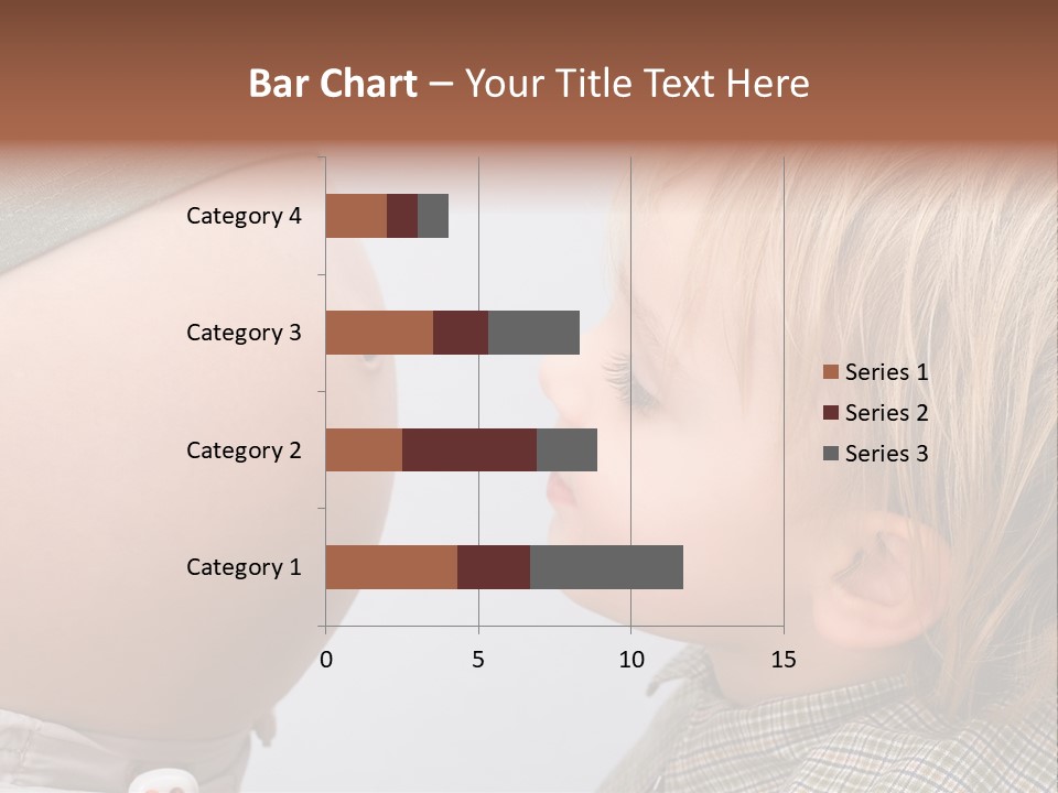 Little Boy Looking At His Mother's Belly. PowerPoint Template