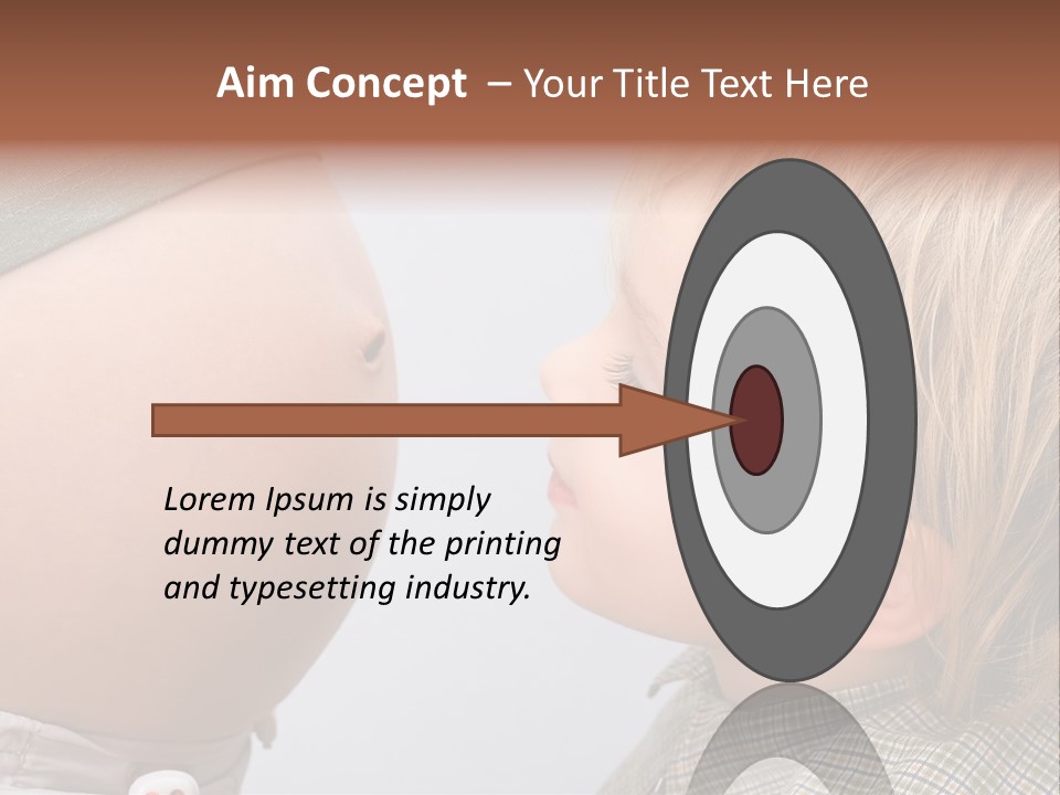 Little Boy Looking At His Mother's Belly. PowerPoint Template