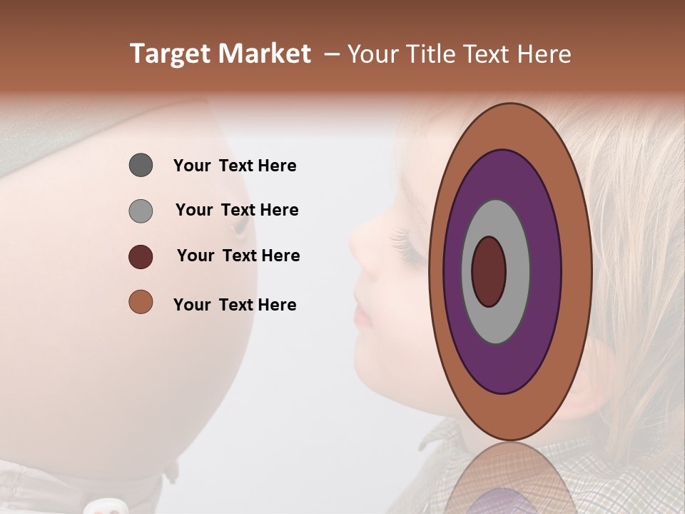 Little Boy Looking At His Mother's Belly. PowerPoint Template