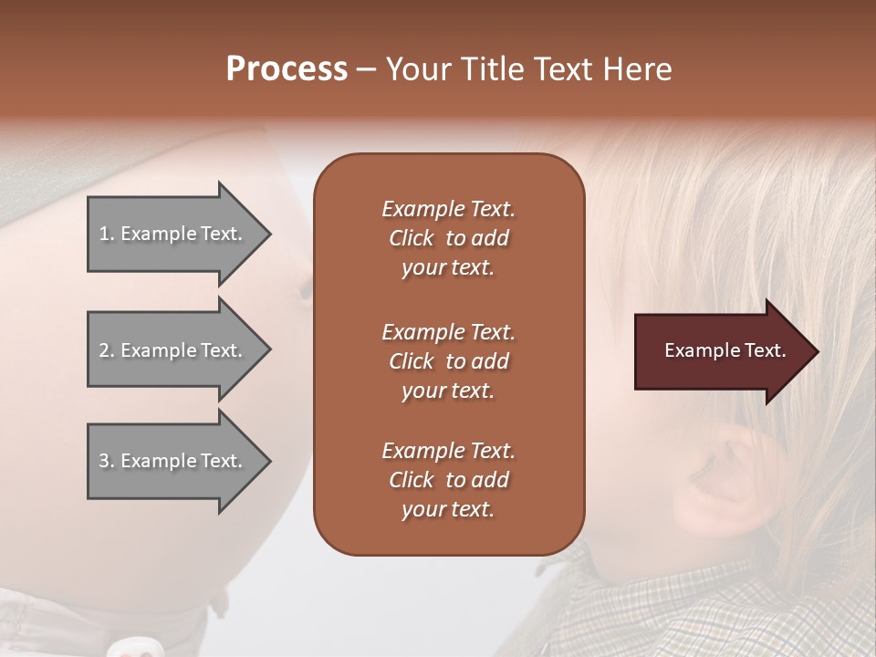 Little Boy Looking At His Mother's Belly. PowerPoint Template