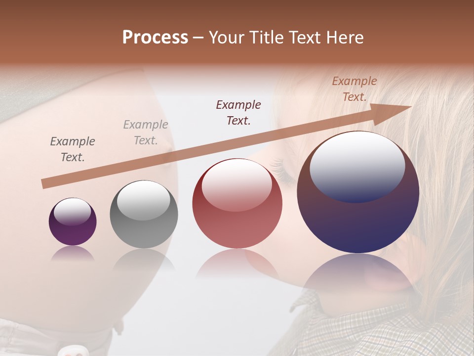 Little Boy Looking At His Mother's Belly. PowerPoint Template