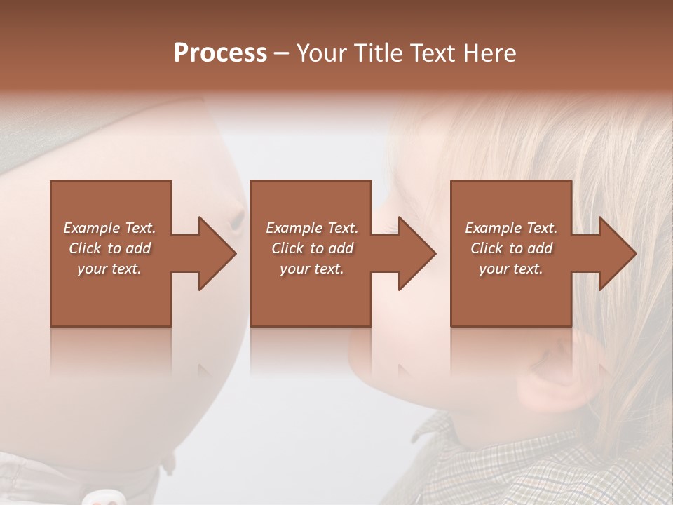 Little Boy Looking At His Mother's Belly. PowerPoint Template