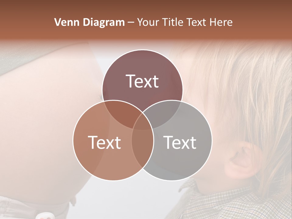 Little Boy Looking At His Mother's Belly. PowerPoint Template