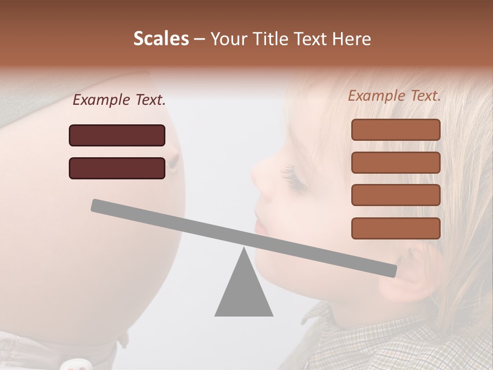 Little Boy Looking At His Mother's Belly. PowerPoint Template