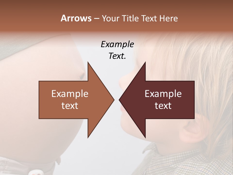 Little Boy Looking At His Mother's Belly. PowerPoint Template