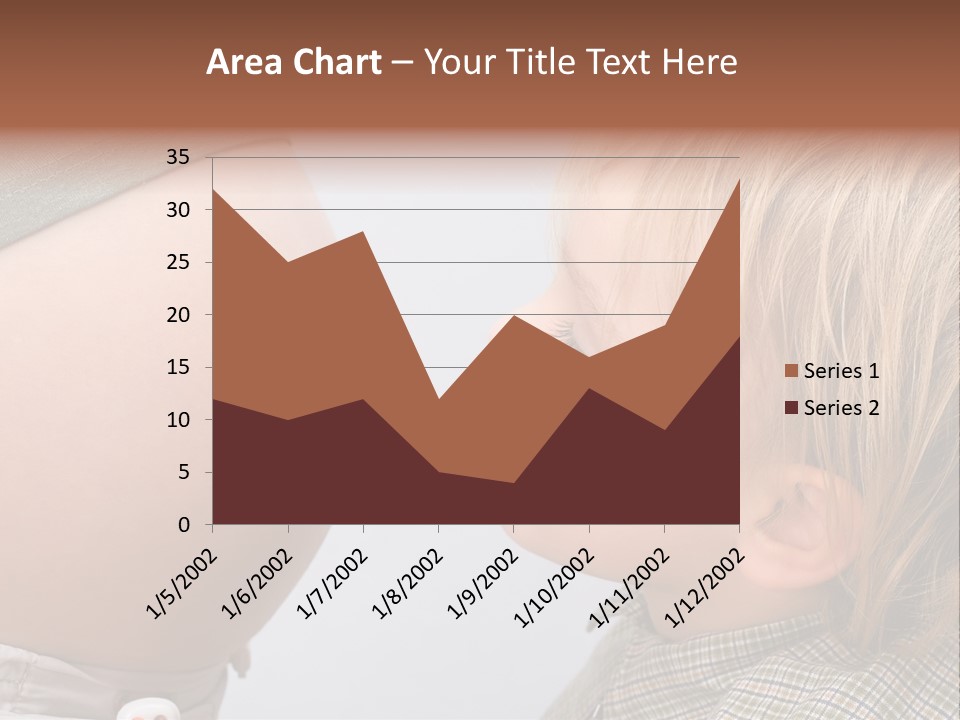 Little Boy Looking At His Mother's Belly. PowerPoint Template
