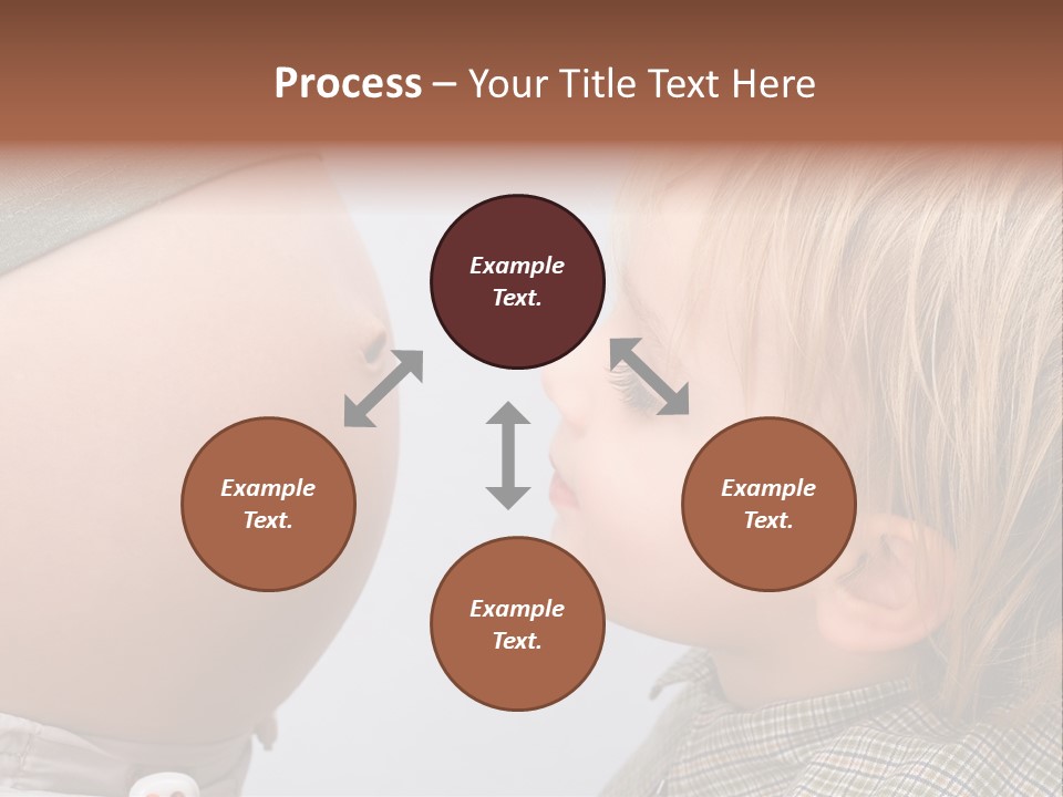 Little Boy Looking At His Mother's Belly. PowerPoint Template