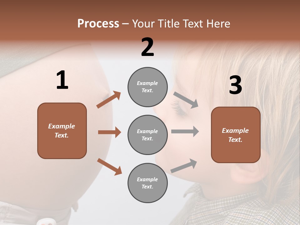 Little Boy Looking At His Mother's Belly. PowerPoint Template