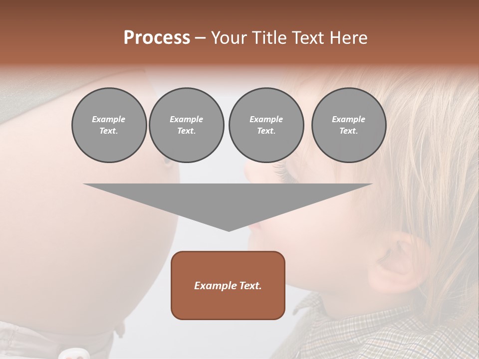 Little Boy Looking At His Mother's Belly. PowerPoint Template