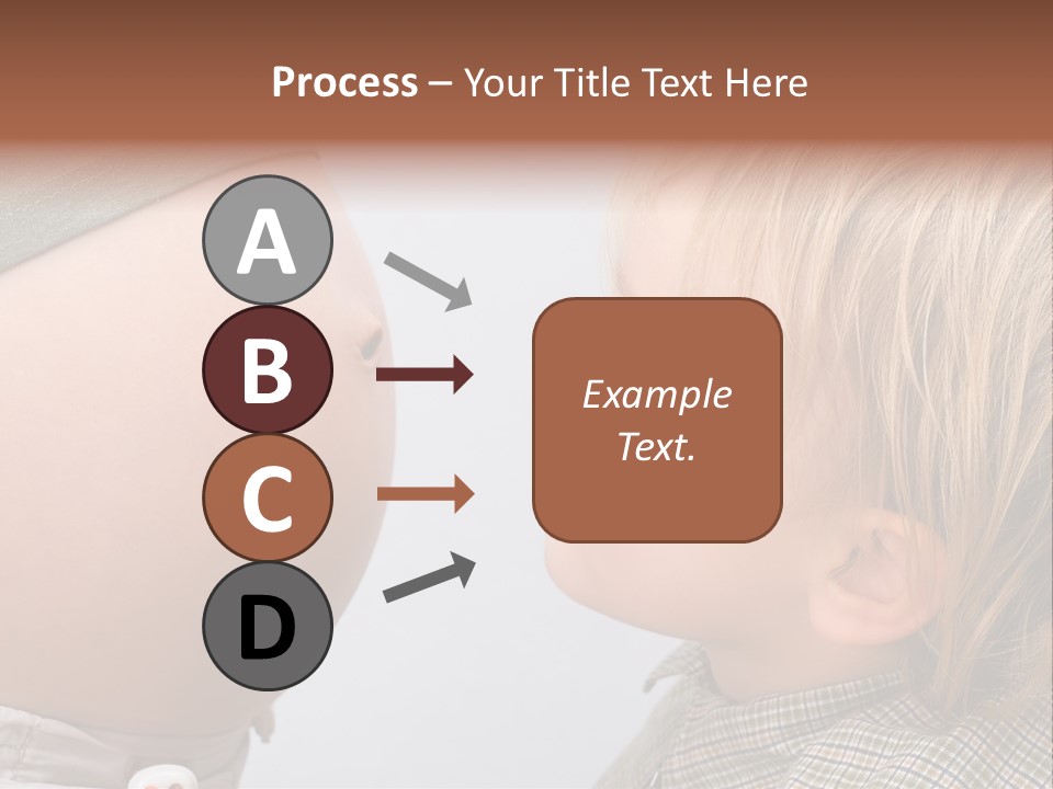 Little Boy Looking At His Mother's Belly. PowerPoint Template