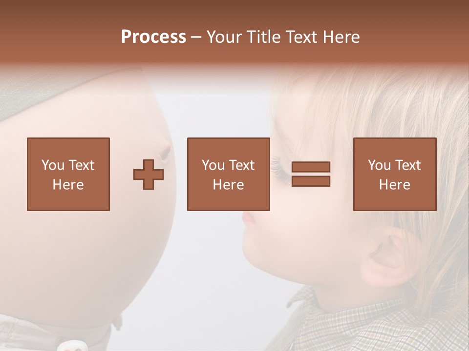 Little Boy Looking At His Mother's Belly. PowerPoint Template