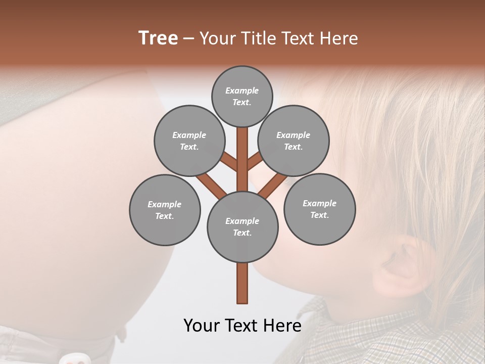 Little Boy Looking At His Mother's Belly. PowerPoint Template