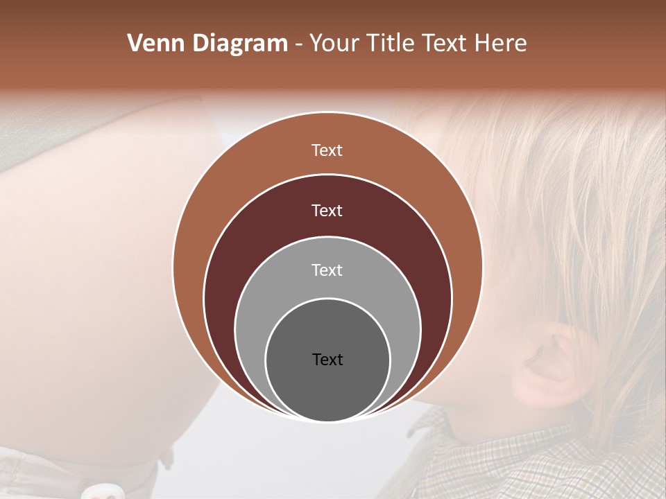 Little Boy Looking At His Mother's Belly. PowerPoint Template