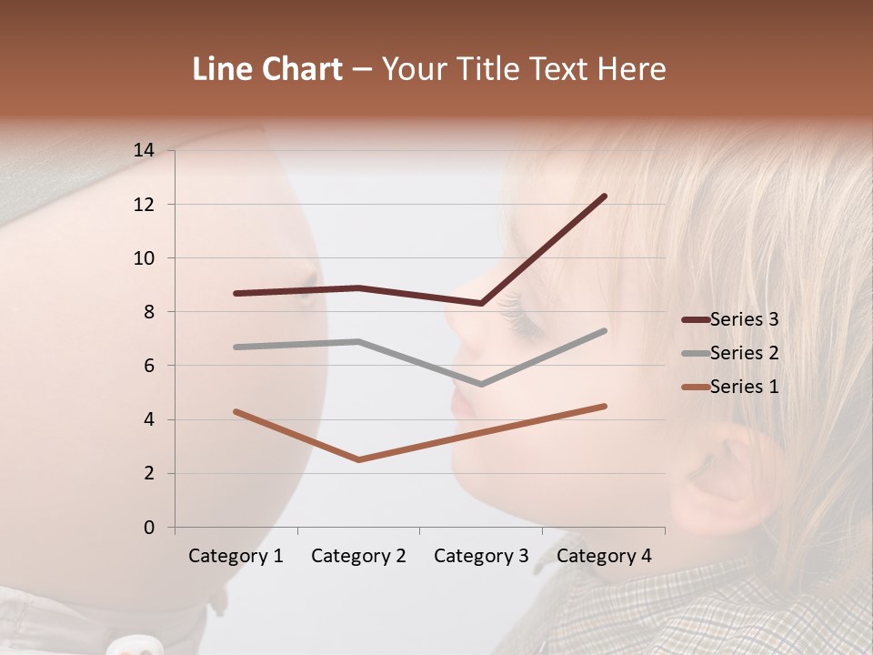 Little Boy Looking At His Mother's Belly. PowerPoint Template