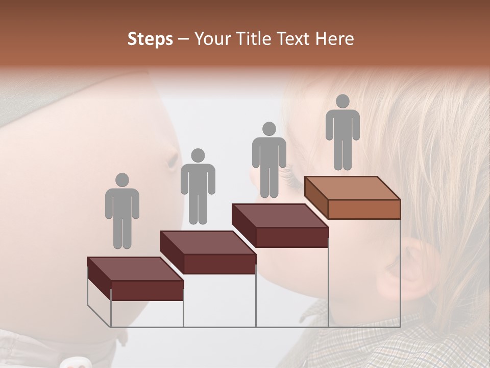 Little Boy Looking At His Mother's Belly. PowerPoint Template