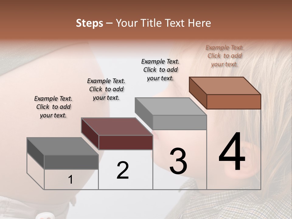 Little Boy Looking At His Mother's Belly. PowerPoint Template