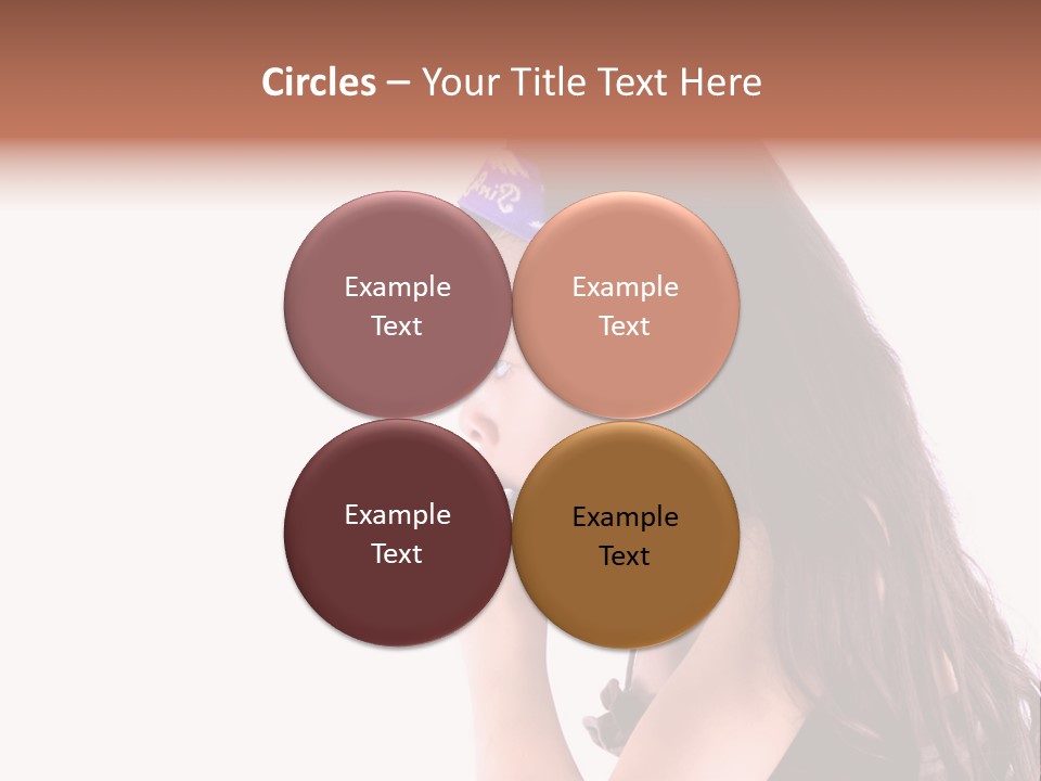 A Young Girl Coughing, Against White Background With Copy Space. PowerPoint Template