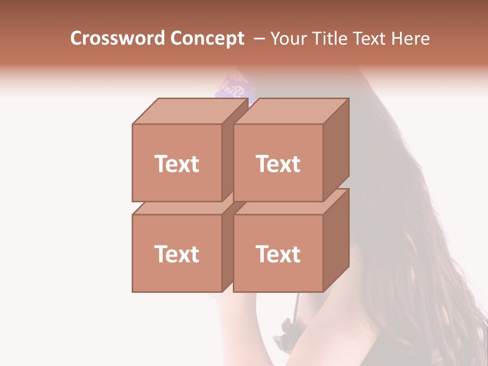 A Young Girl Coughing, Against White Background With Copy Space. PowerPoint Template