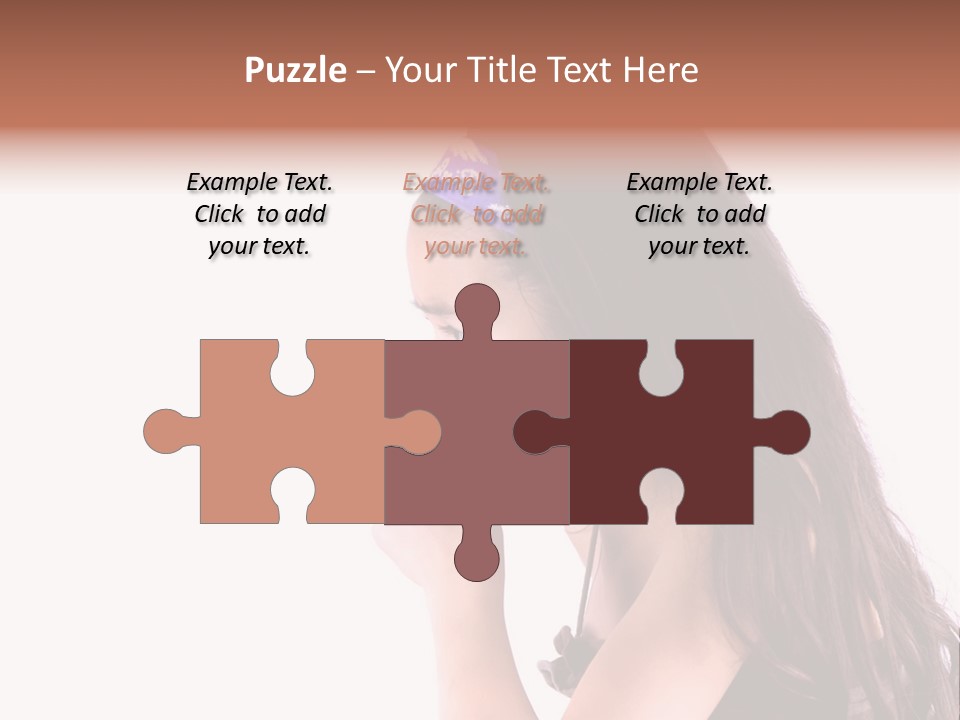 A Young Girl Coughing, Against White Background With Copy Space. PowerPoint Template