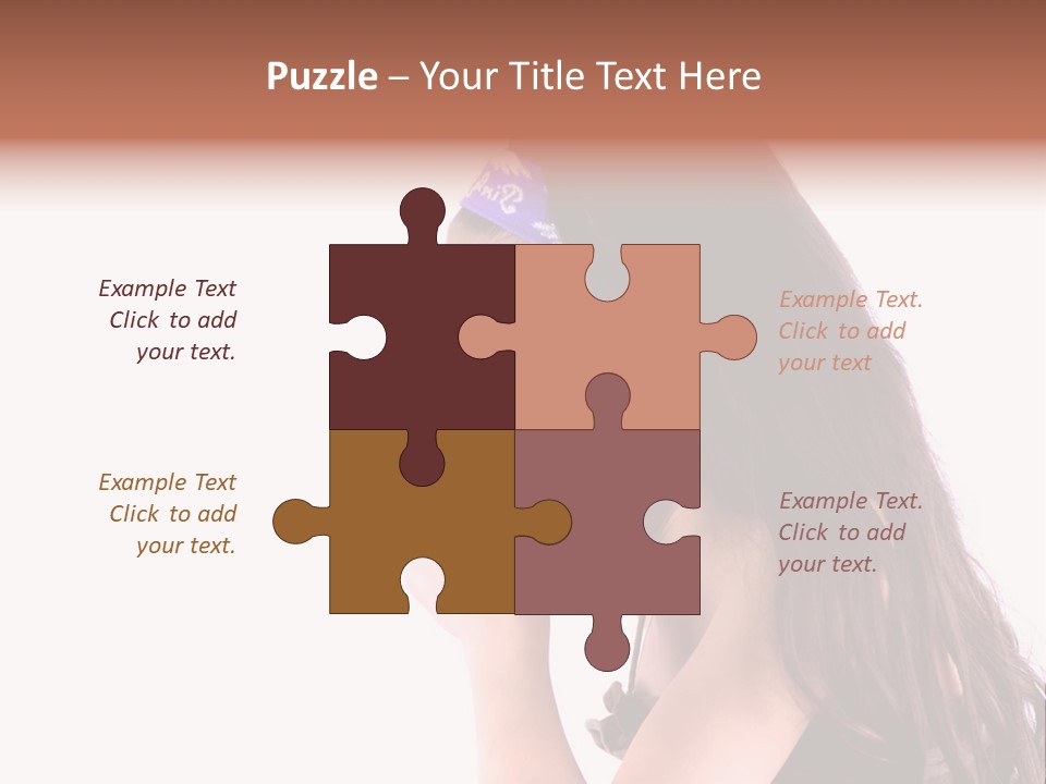 A Young Girl Coughing, Against White Background With Copy Space. PowerPoint Template