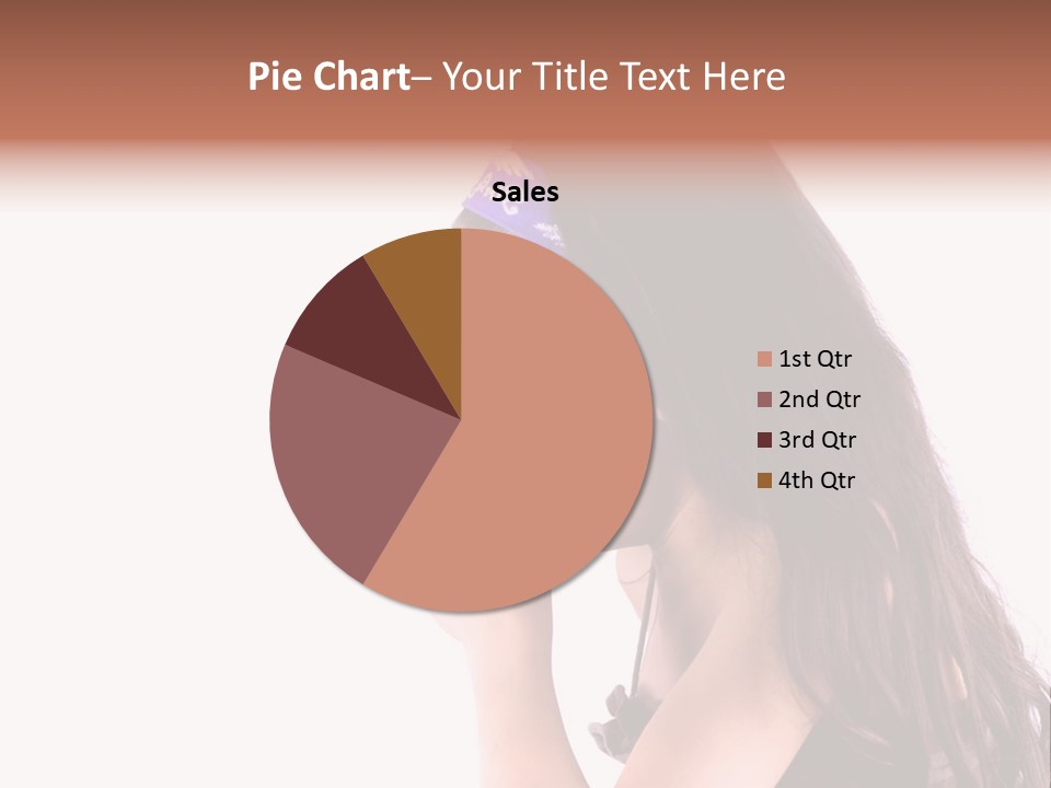 A Young Girl Coughing, Against White Background With Copy Space. PowerPoint Template