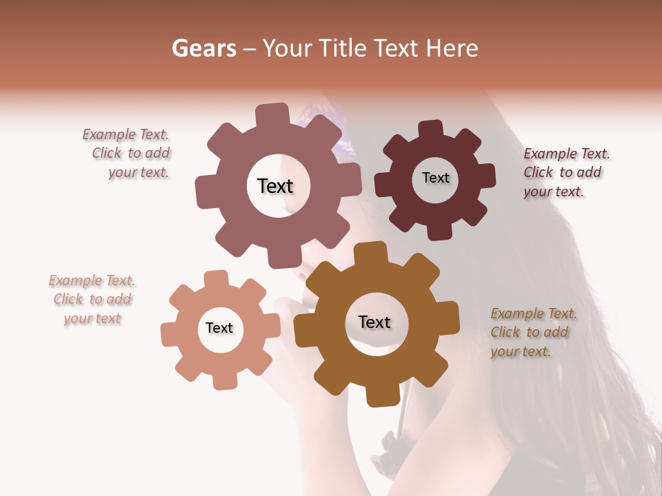 A Young Girl Coughing, Against White Background With Copy Space. PowerPoint Template