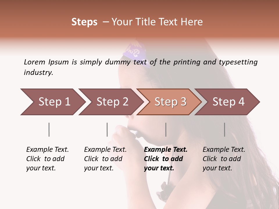 A Young Girl Coughing, Against White Background With Copy Space. PowerPoint Template
