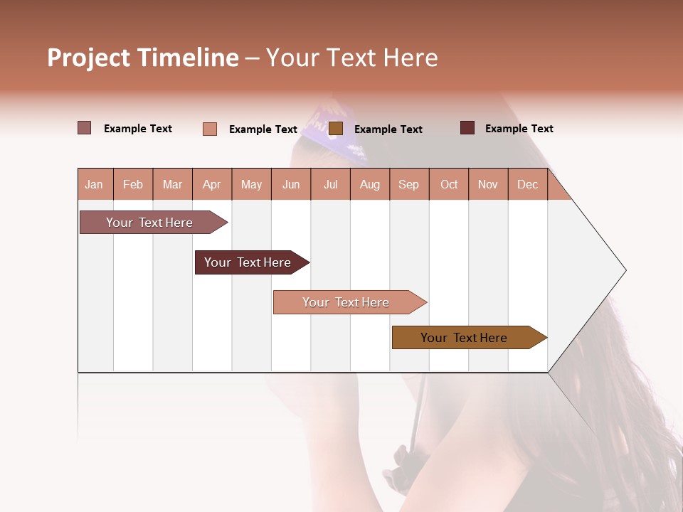 A Young Girl Coughing, Against White Background With Copy Space. PowerPoint Template