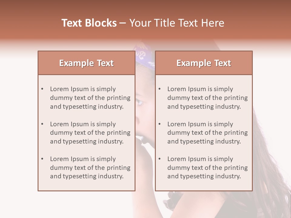 A Young Girl Coughing, Against White Background With Copy Space. PowerPoint Template