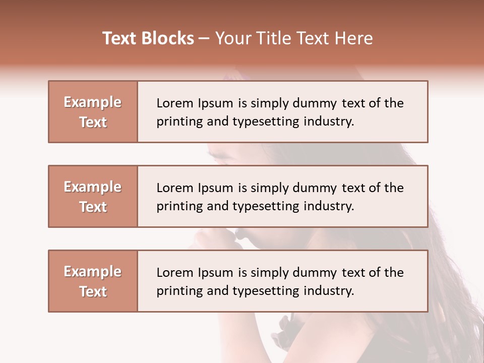 A Young Girl Coughing, Against White Background With Copy Space. PowerPoint Template