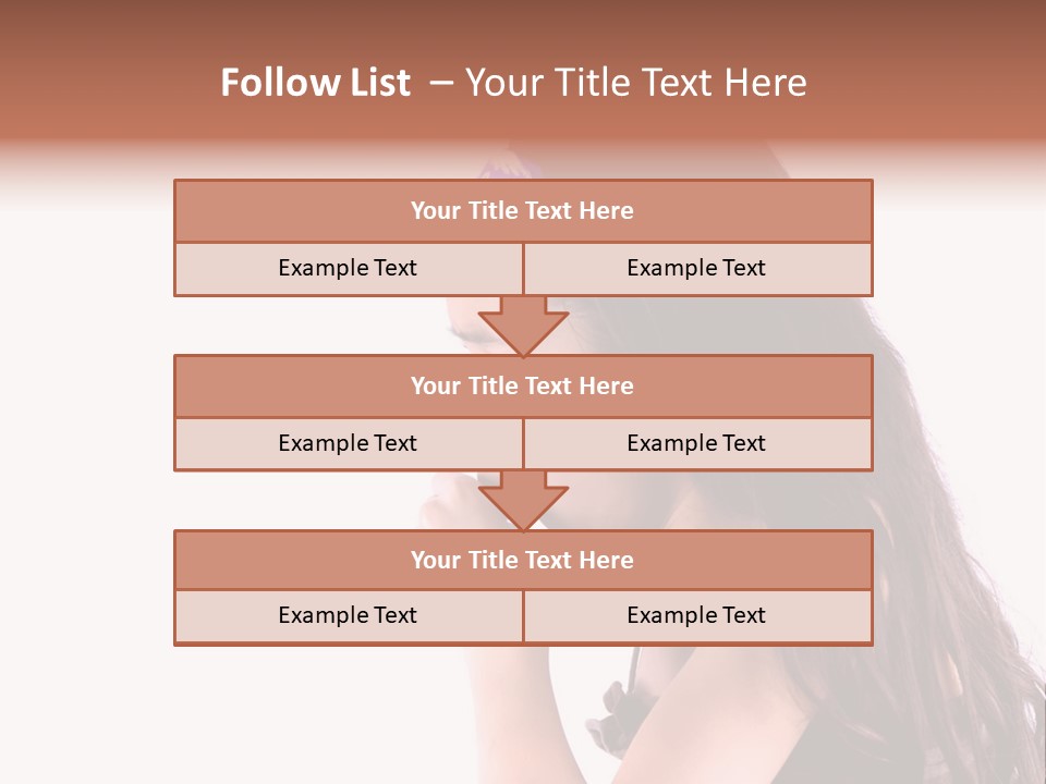 A Young Girl Coughing, Against White Background With Copy Space. PowerPoint Template