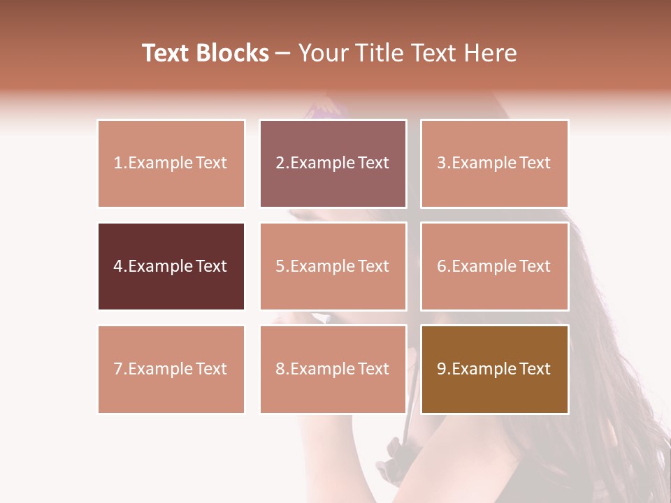 A Young Girl Coughing, Against White Background With Copy Space. PowerPoint Template