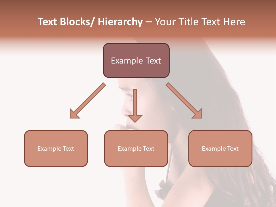 A Young Girl Coughing, Against White Background With Copy Space. PowerPoint Template