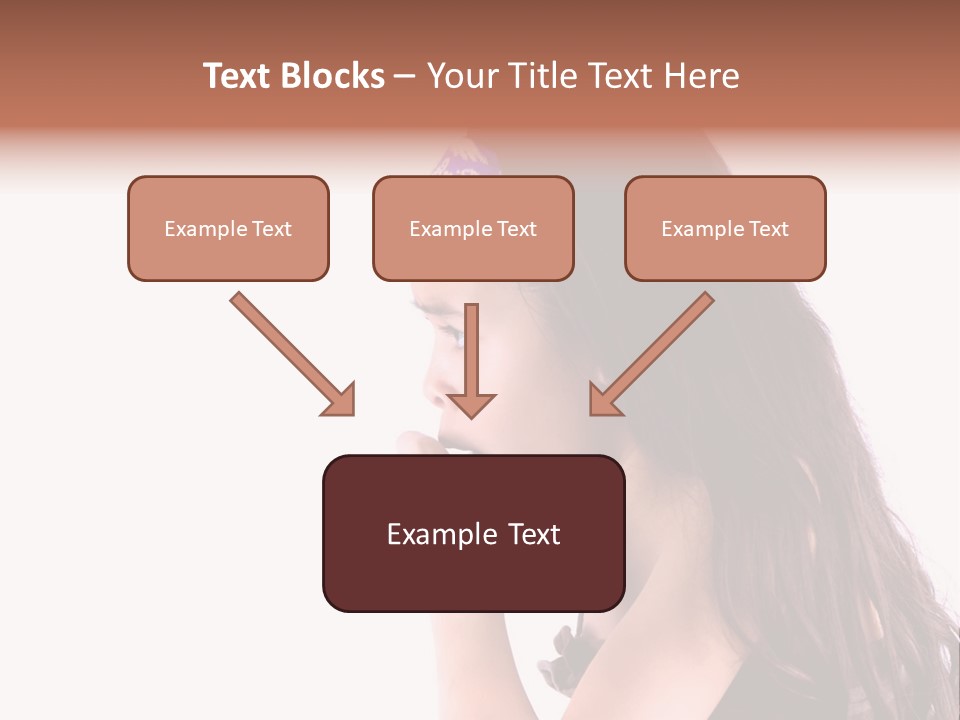 A Young Girl Coughing, Against White Background With Copy Space. PowerPoint Template
