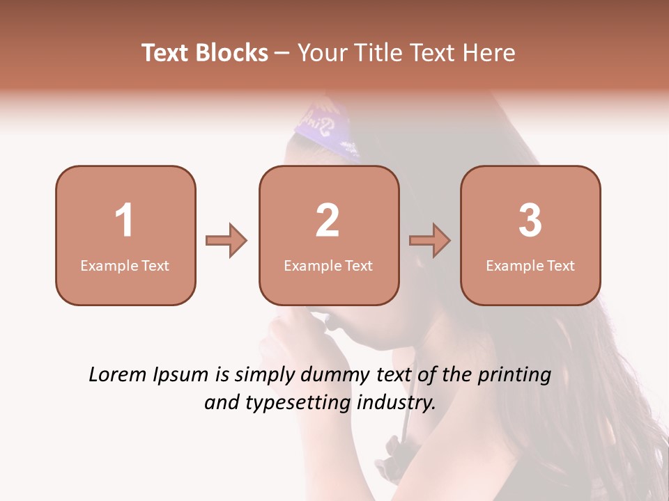 A Young Girl Coughing, Against White Background With Copy Space. PowerPoint Template