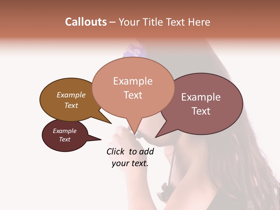 A Young Girl Coughing, Against White Background With Copy Space. PowerPoint Template