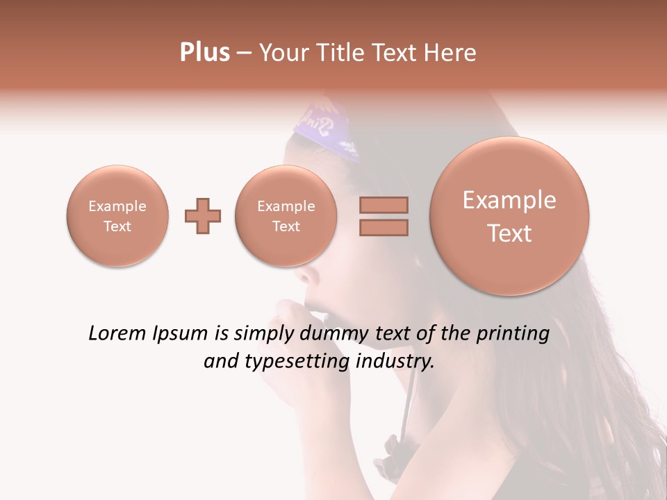 A Young Girl Coughing, Against White Background With Copy Space. PowerPoint Template