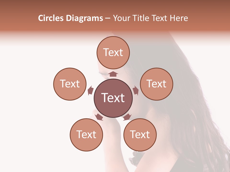 A Young Girl Coughing, Against White Background With Copy Space. PowerPoint Template