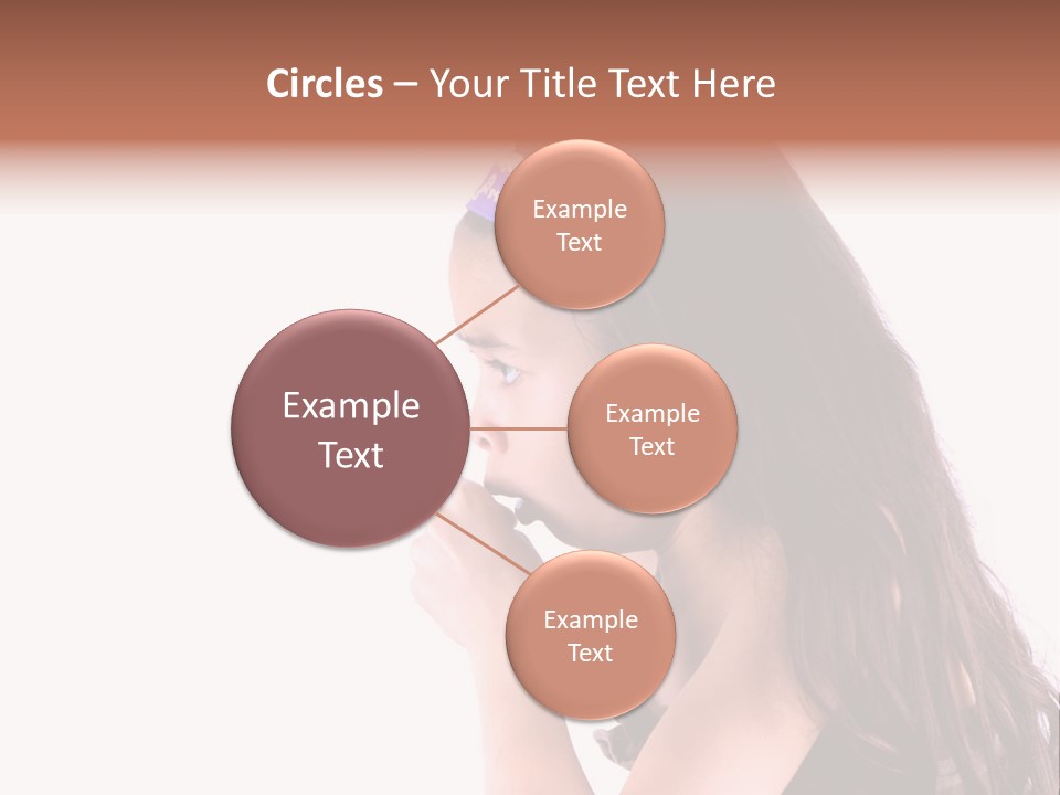 A Young Girl Coughing, Against White Background With Copy Space. PowerPoint Template